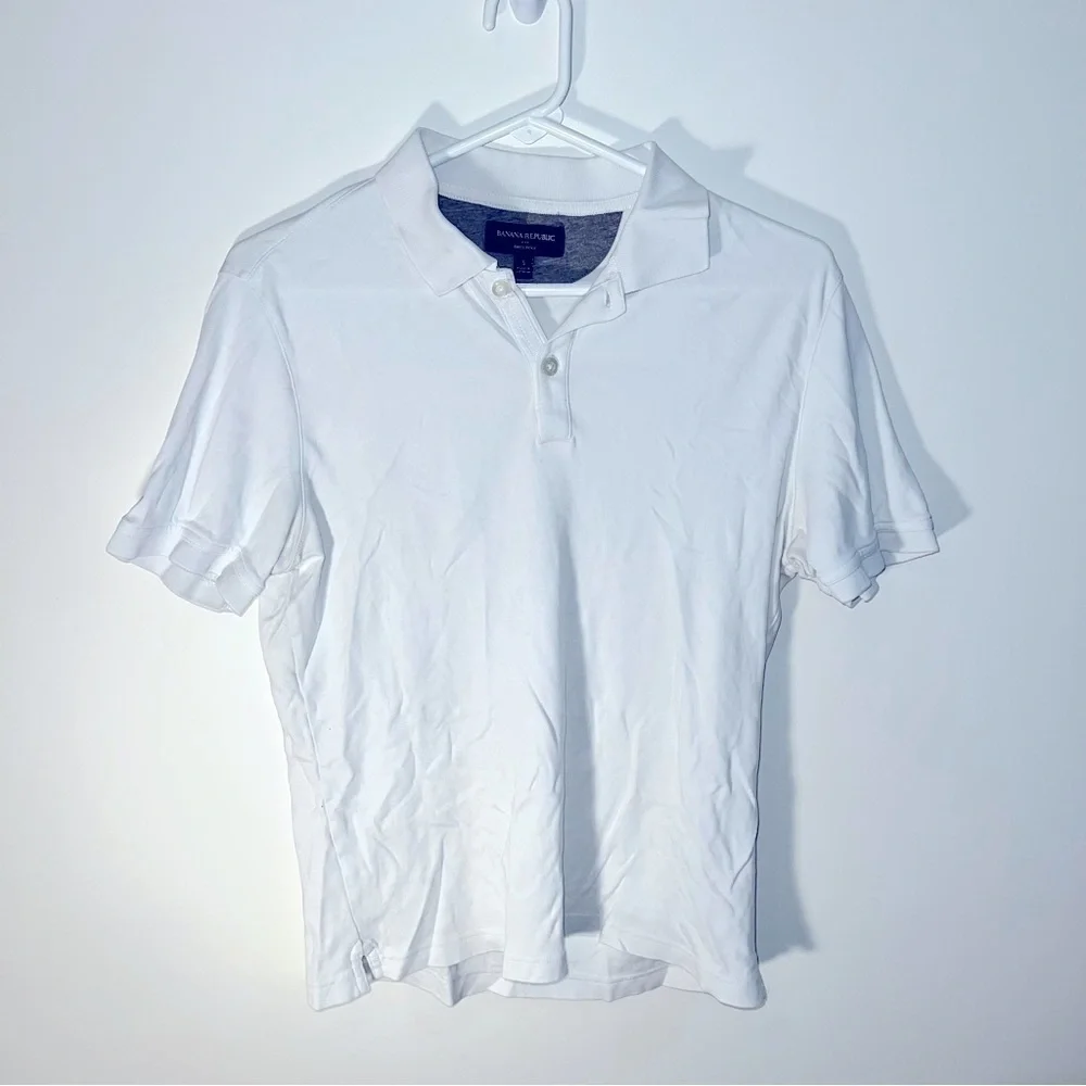 Banana Republic White Dress Polo Shirt - Men’s Small